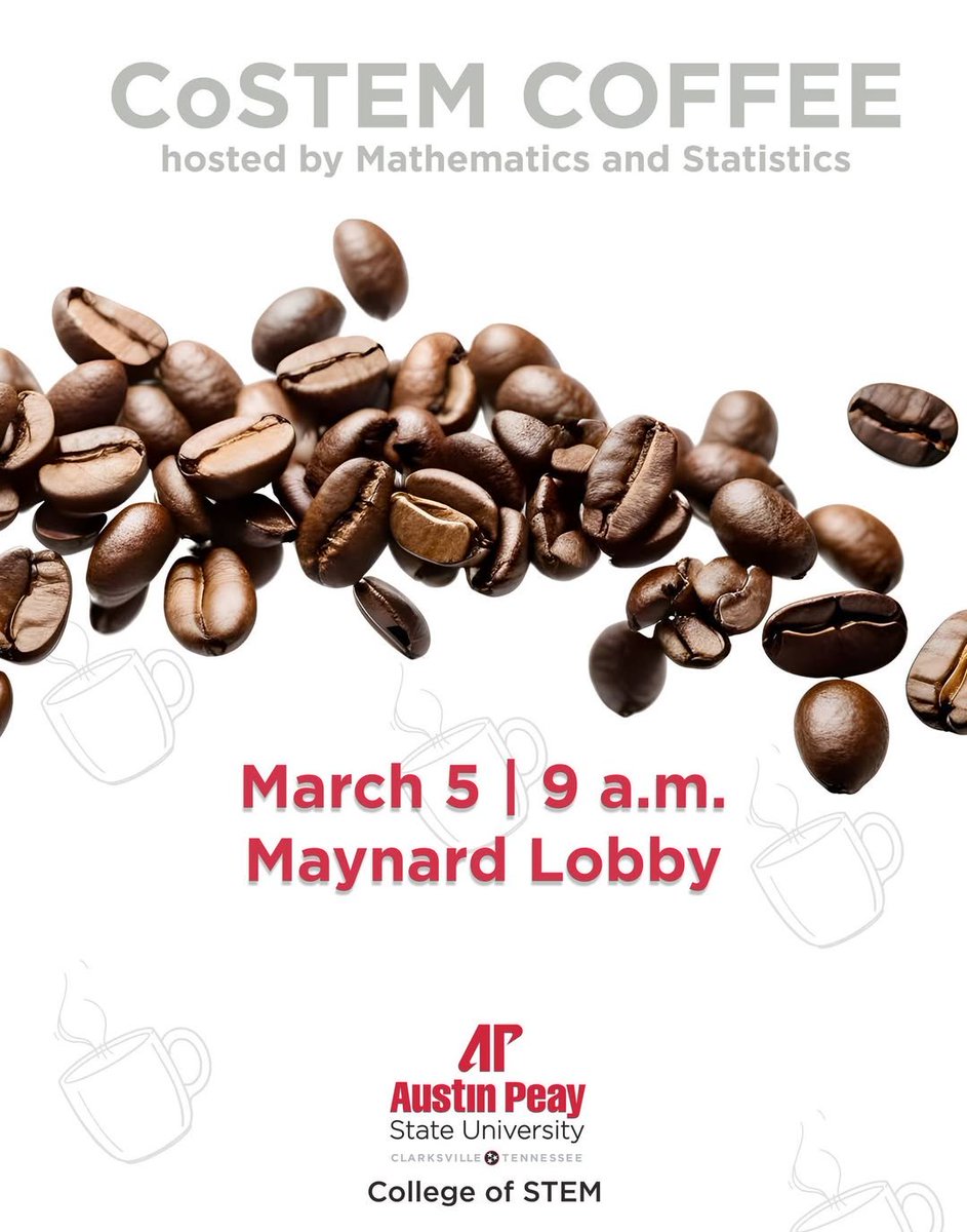 Come join us this morning in the Maynard Lobby for CoSTEM Coffee! Be sure to grab some pie as an early Pi Day treat

#APSUCoSTEM | #PiDay2026