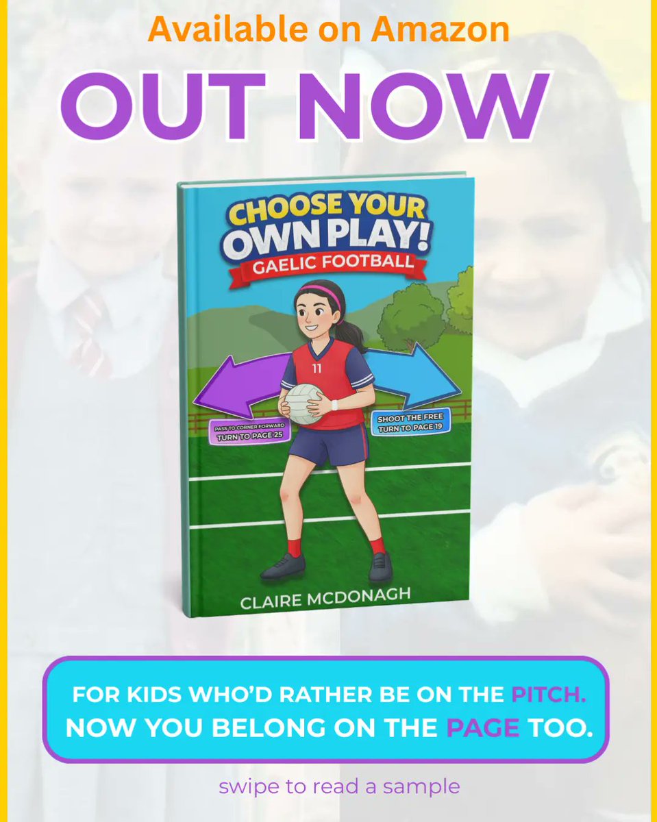 Clairemcd97's tweet image. Out now on Amazon!!
Happy #WorldBookDay, #LaunchDay and #WomenInSportWeek.
A book for the kids who’d rather be on a pitch than on a page.
Keep playing. Keep reading.
The game has started.
#gaa #lgfa #ladiesfootball