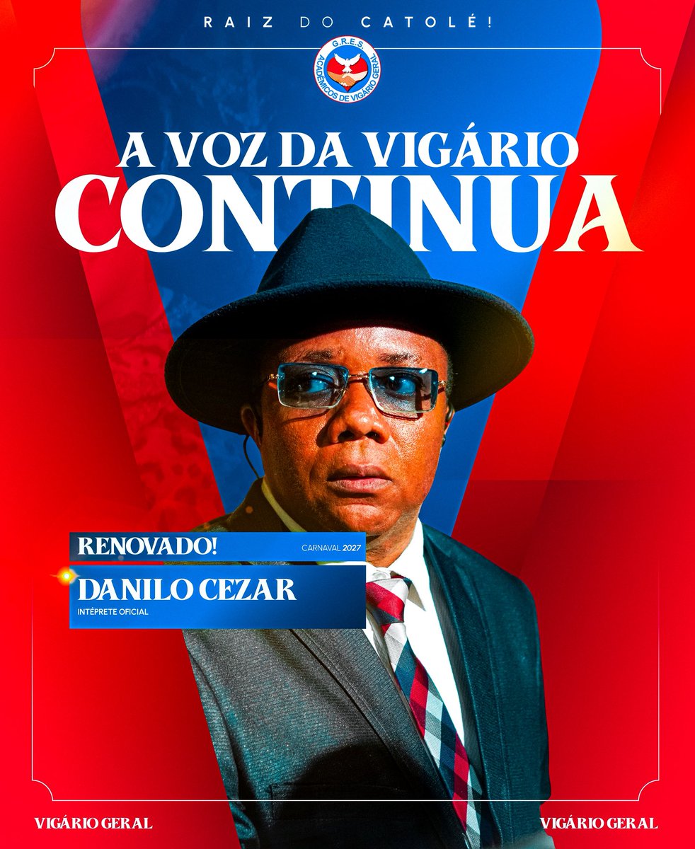 vigariogeralofc's tweet photo. 🎩🕶️ “𝑯𝒖𝒎𝒊𝒍𝒅𝒆𝒎𝒆𝒏𝒕𝒆, 𝒆́ 𝒄𝒐𝒎𝒊𝒈𝒐 𝒎𝒆𝒔𝒎𝒐!”

Danilo Cezar seguirá sendo o responsável por dar voz aos nossos sambas no Carnaval 2027! https://t.co/avTvaBYcy6