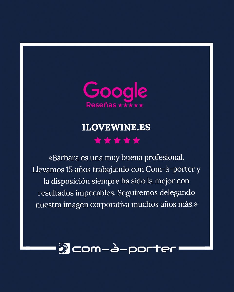 comaporter's tweet photo. .Si conoces el trabajo de #Comaporter y quieres dejarnos una GRANDÍSIMA #reseña en #Google, pincha aquí  👉 https://t.co/sZlqml9LaE https://t.co/k1TXyQNspb