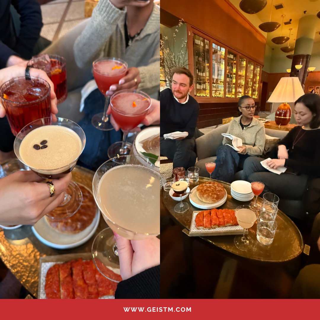 GeistM's tweet photo. After-work cocktails and great food with some of the NYC team — the perfect way to catch up and unwind. 🍸✨

#TeamGeistM #NYCTeam #AfterWork #TeamCatchUp #CompanyCulture #TeamMoments #WorkLife #TeamBonding #OfficeLife #GoodCompany #TeamTime https://t.co/EusVmjTa0f