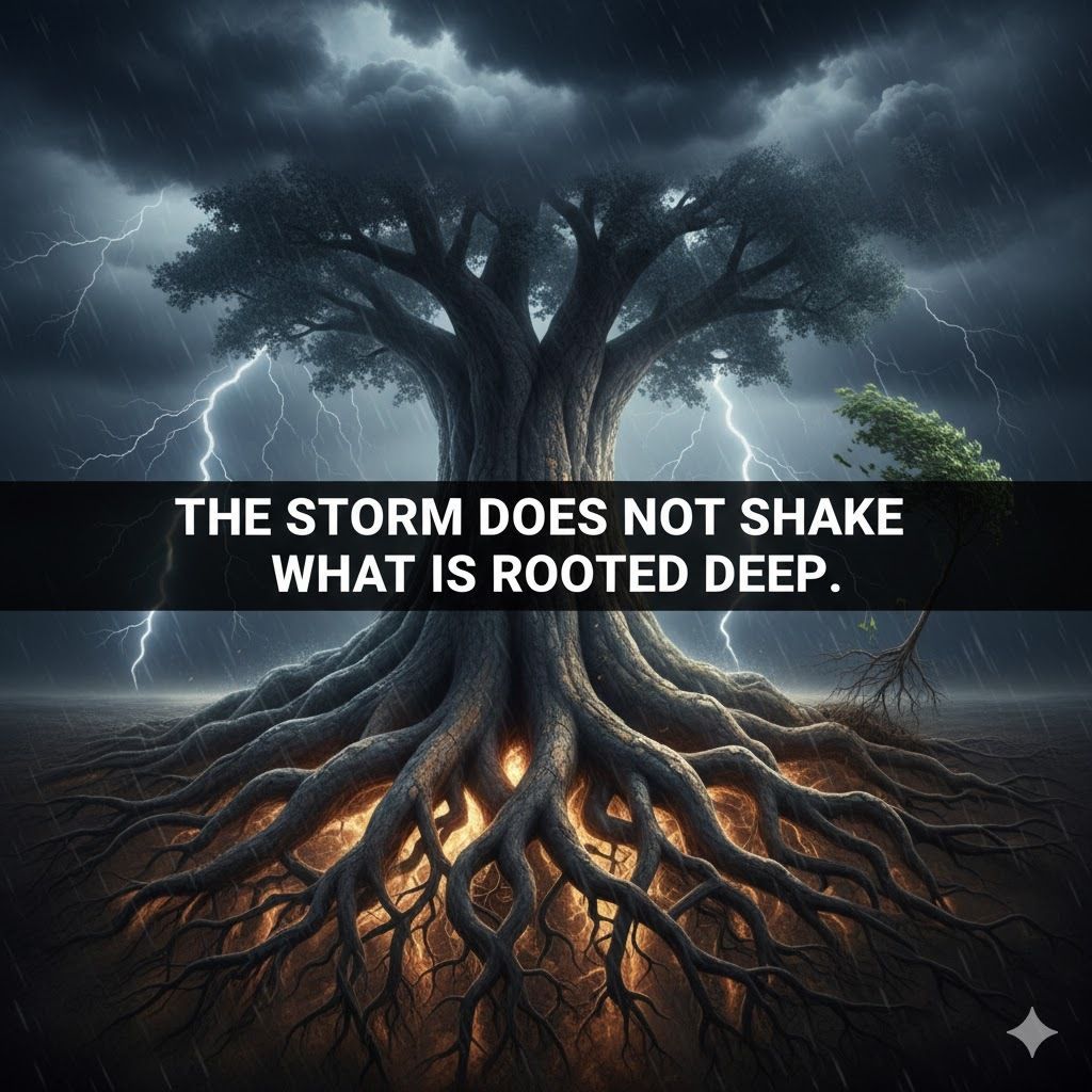 The storm does not shake what is rooted deep.

#Resilience #Rooted #Unyielding #Strength #Foundations #WeatherTheStorm #StandStrong #Quotes #ShareInspireQuotes