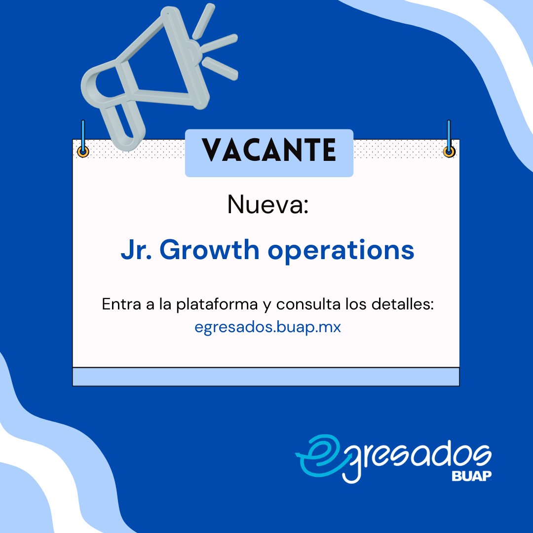 📣 Egresado pasante...

Hay una oferta laboral para ti...

💻 egresados.buap.mx