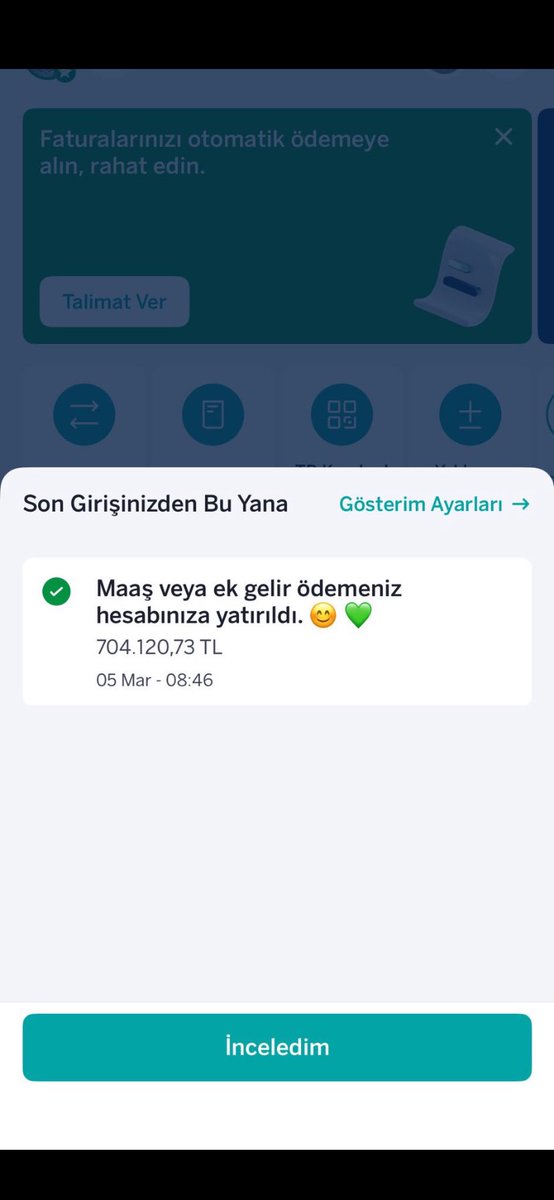 Zamlı maaşımız yatmış şükür 🤝