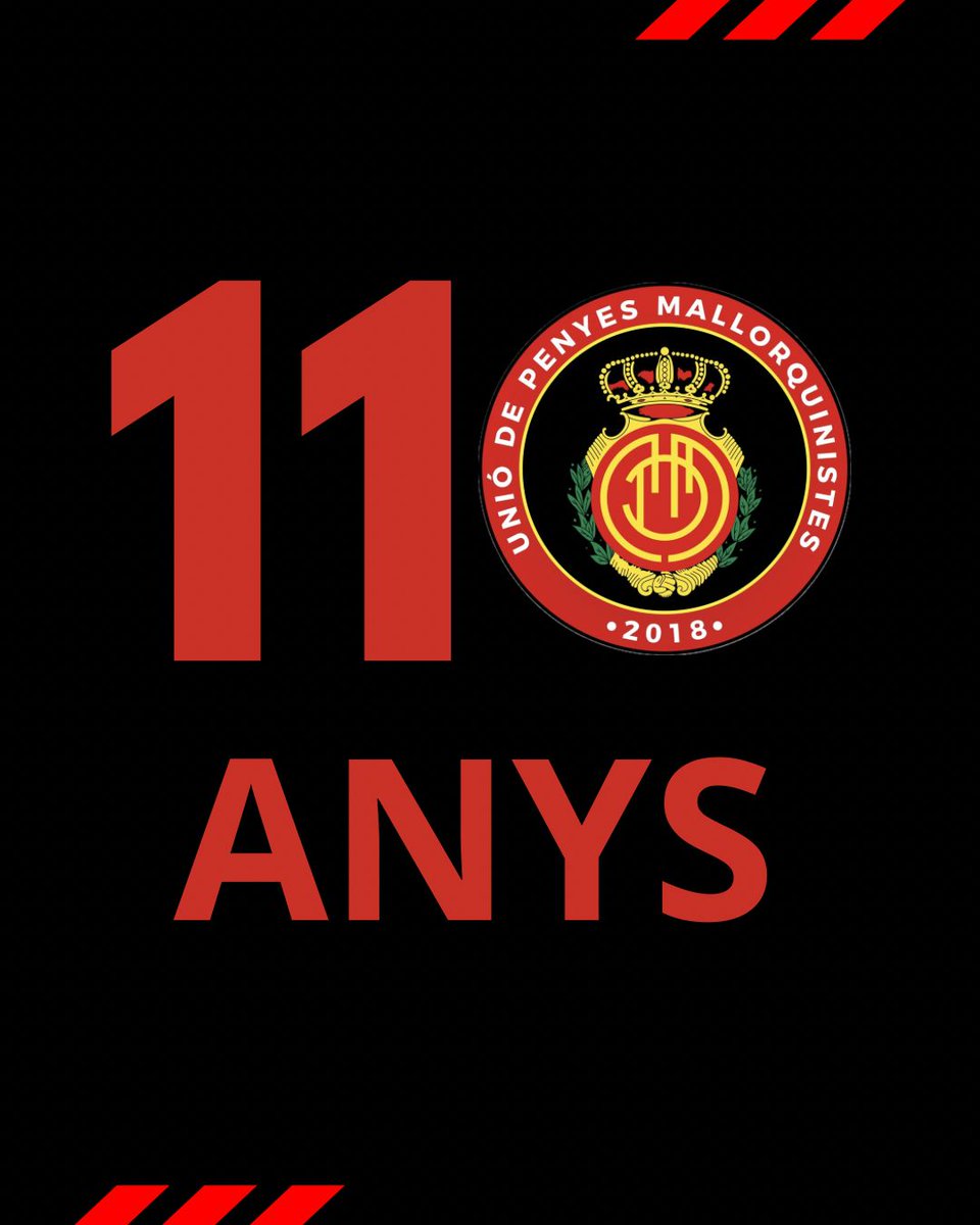 Enhorabona al nostre estimat <a href="/RCD_Mallorca/">RCD Mallorca</a> pels seus 110 anys d’història! ❤️🖤.
110 anys de passió, orgull i sentiment mallorquinista, vivint grans alegries i també moments difícils que ens han fet més forts com a club i com a afició.
Per molts anys més, junts!
#JuntsSomMillors