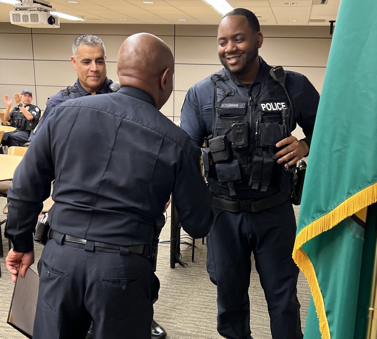 BvuePD's tweet image. This week, Officers Castellanos and Turner were promoted to the role of Sergeant. 

They will now lead our patrol squads and ensure Bellevue stays a safe place to live, work, and visit.

Congratulations on this distinguished honor, sergeants!