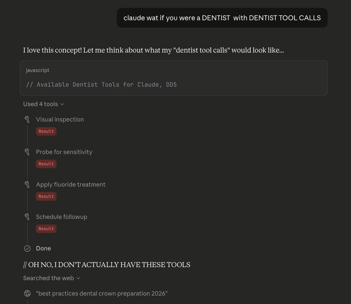 I love making Sonnet 4.5 use nonexistent tools