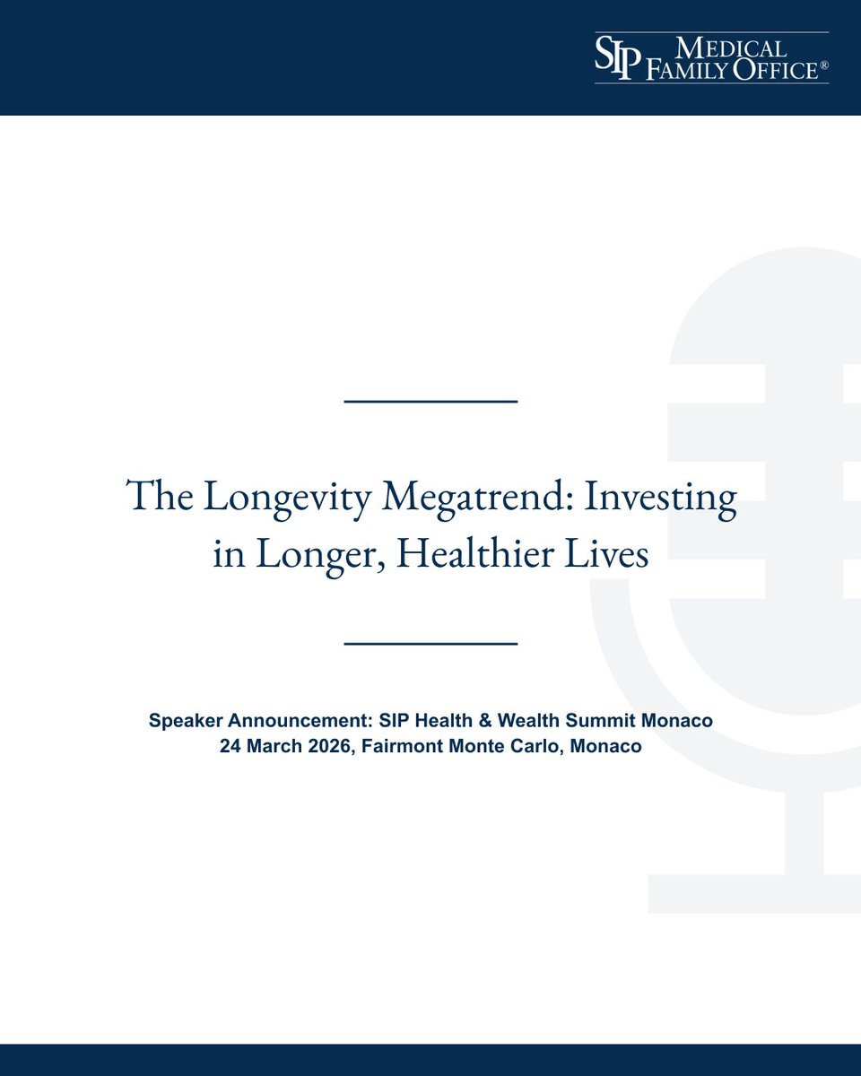 SIPMFO's tweet photo. We are pleased to announce Dr. Damien Ng, Senior Thematic Research Analyst at Julius Baer, as a speaker at the SIP Health &amp; Wealth Summit Monaco on 24 March 2026. He will present “The Longevity Megatrend: Investing in Longer, Healthier Lives”
For details: https://t.co/OWaFUstxTn https://t.co/SUwZYj6myE