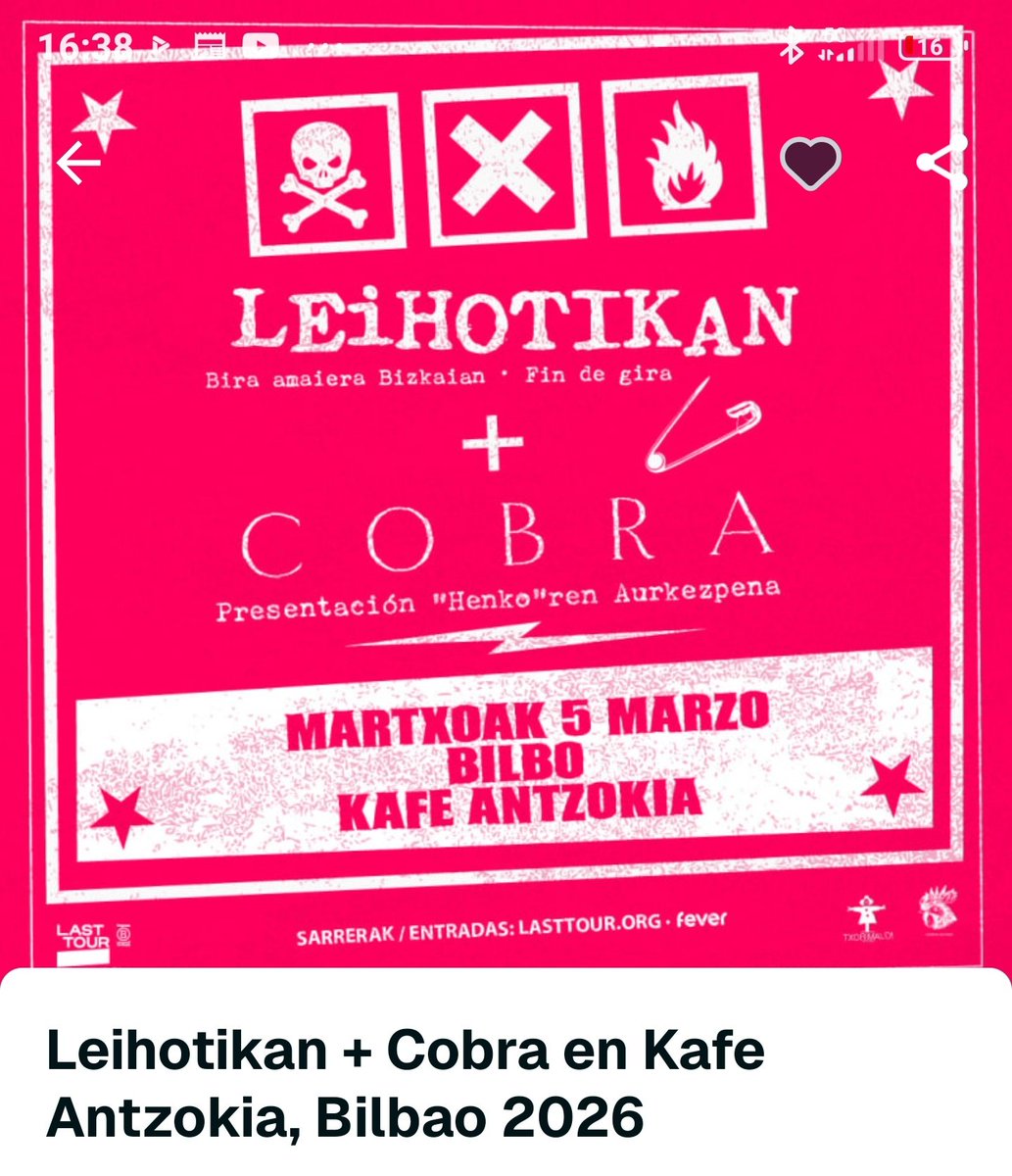 eder_urresti's tweet photo. 2 sarrera soberan ditugu gaur Kafe Antzokien Lehiotikan ikusteko.

Norbaitek nahi izatekotan idatzi mesedez. 

Zabaltzie eskertzen da.

Milleskeer

#Lehiotikan #BiraAmaiera #KafeAntzokia https://t.co/OOkB1JI6Nh