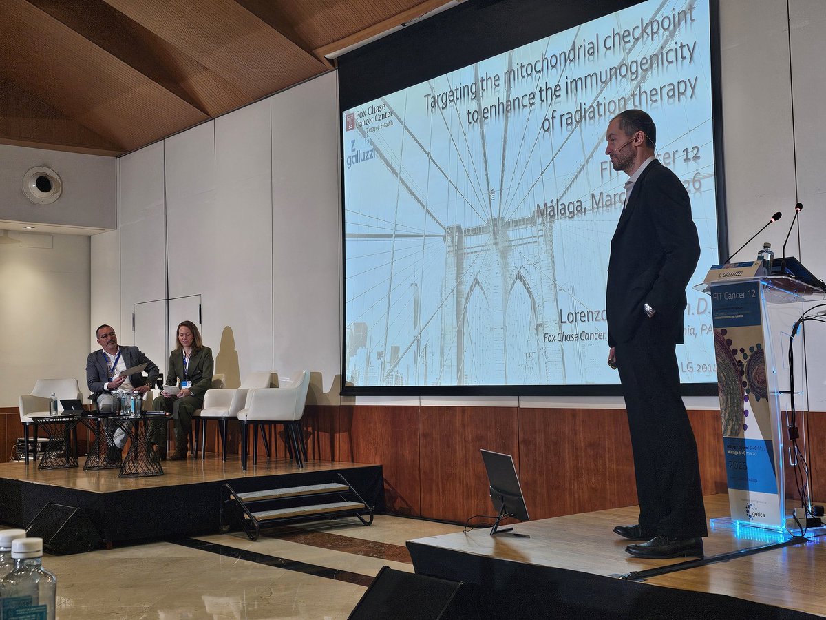 Tras finalizar la sesión de radioinmunoterapia, pasamos a la primera Keynote Lecture con el dr Galluzi, donde revisará el papel de las mitocondrias como target para aumentar la inmunogenicidad en el contexto de tratamientos radioterápicos

#GETICA
#FITCancer12