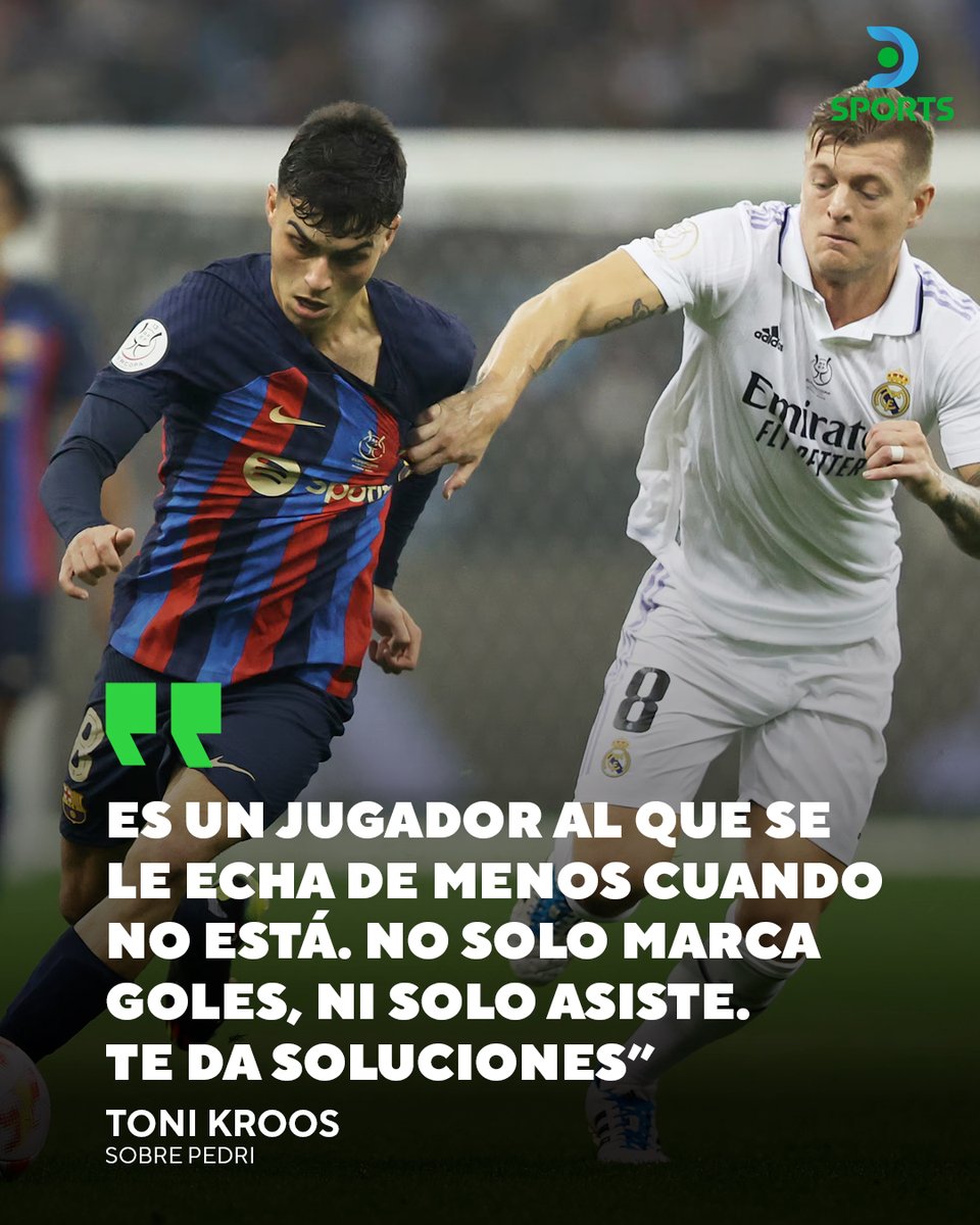 DSports's tweet photo. SI LO DICEN ELLOS... 🇪🇸🤩

🤯 Vitinha, Kroos y Scholes eligieron a Pedri como el mejor mediocampista del mundo en la actualidad.

¿Están de acuerdo? 🤔 https://t.co/0oNx4p5Vfu