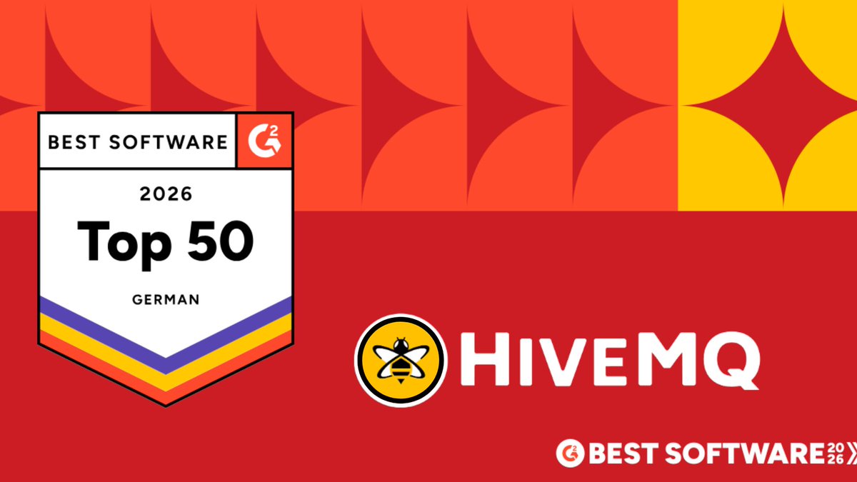 HiveMQ's tweet photo. 🚀We are super excited to share that HiveMQ has been recognized by G2 as one of Germany’s Best Software Companies for 2026 in the Message Queue category. Read the full story: https://t.co/5OKPLzmQyk

#IndustrialAI #IoT #MQTT #DataStreaming #IIoT #AgenticAI #HiveMQ https://t.co/SO1uQNIyd3