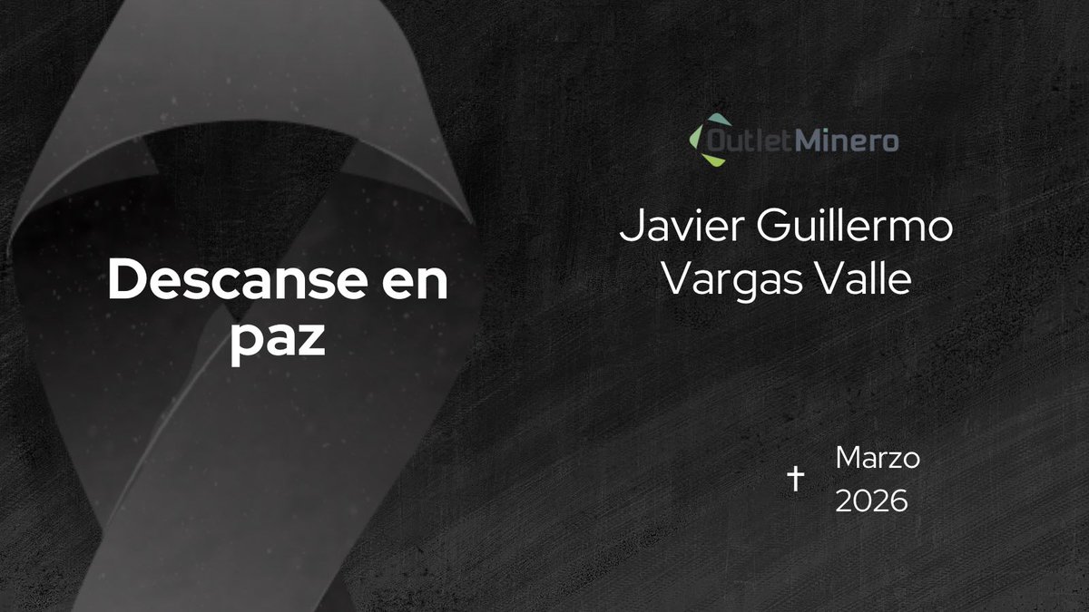Outletminero's tweet photo. La comunidad minera atraviesa un momento de profundo dolor.
Se lamenta el fallecimiento de Javier Emilio Valdez Valenzuela y Javier Guillermo Vargas Valle, compañeros cuyo trabajo y compromiso formaron parte de la industria minera en México.

Que descansen en paz.
Solidaridad y acompañamiento para sus familias, seres queridos y colegas en este difícil momento. 🕊️