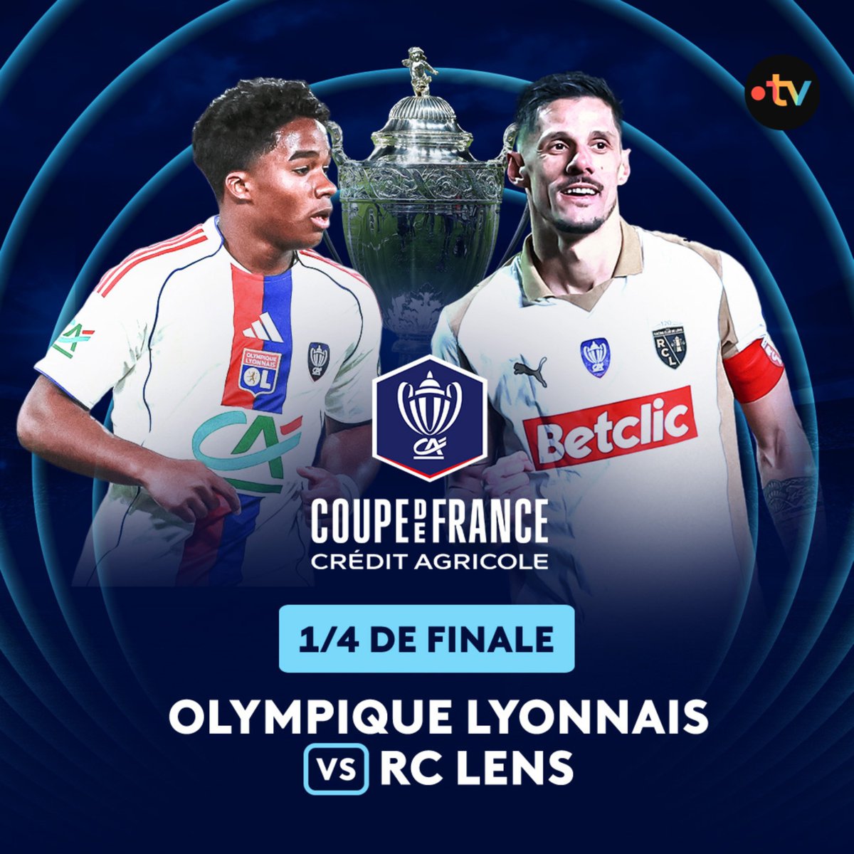 francetvpro's tweet image. #Événement | @francetvsport
⚽️ Grande soirée de #CoupeDeFrance

@OL 🆚 @RCLens

🔥 Un choc entre deux des meilleures équipes françaises

🎙️ @FabLeveque, Loïc Rémy et @ArnaudMatteoli aux commentaires

▶️ Dès 21h00 sur france.tv