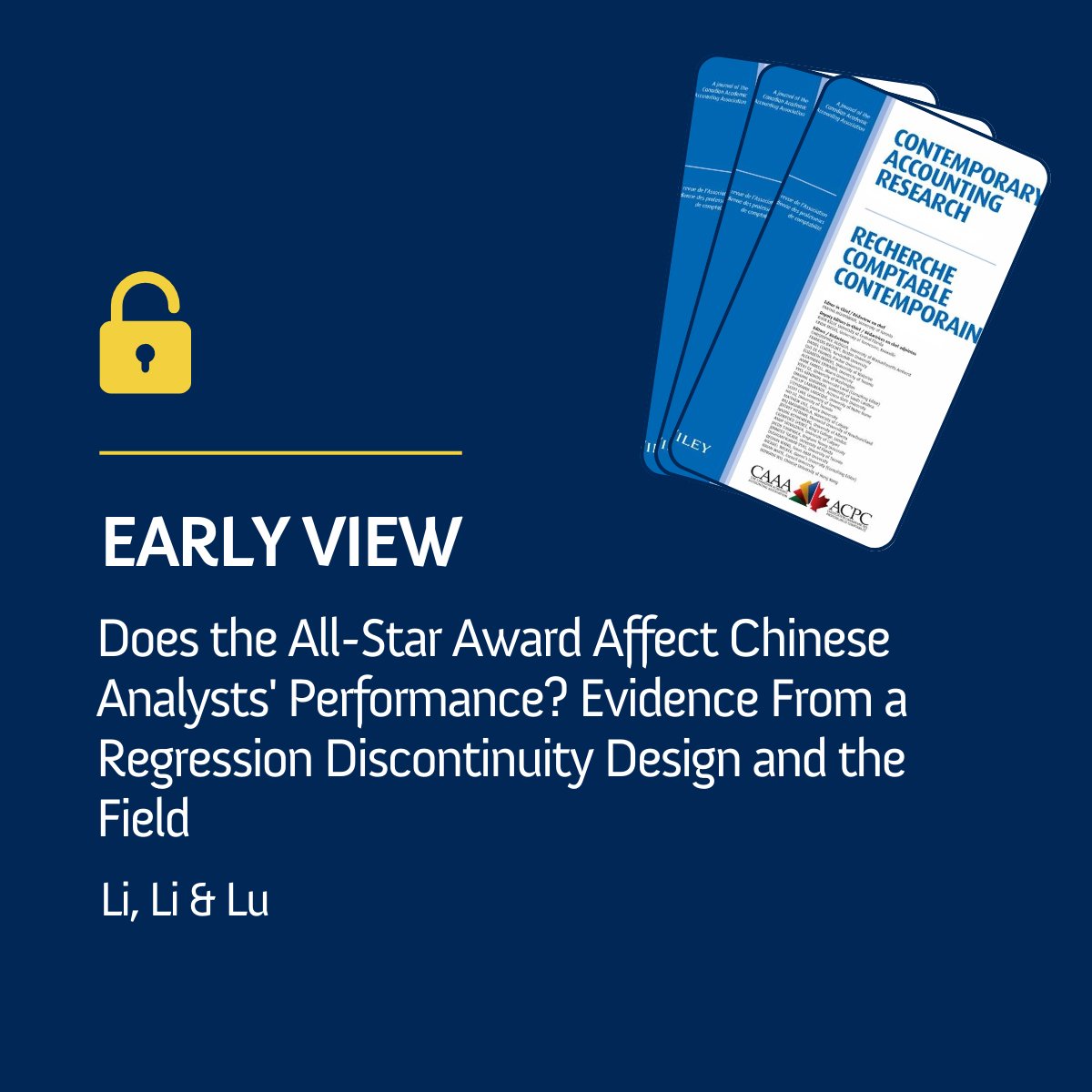 Contemporary Accounting Research tweet media