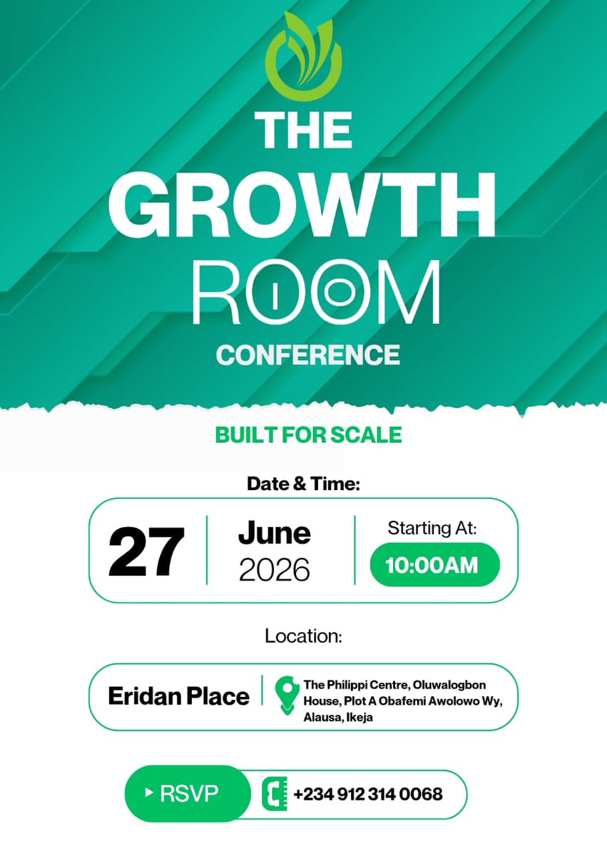 Mark_Onoja's tweet photo. It Is Time To Build Your Business For Scale…

Don’t miss THE GROWTH ROOM CONFERENCE on June 27th at 11:00 AM—your chance to unlock systems designed for sustainable business growth.  

Register here:
https://t.co/47L09FHXOK

#builtforscale #thegrowthroomconference  #startupgrowth https://t.co/IzYlTRgD4G
