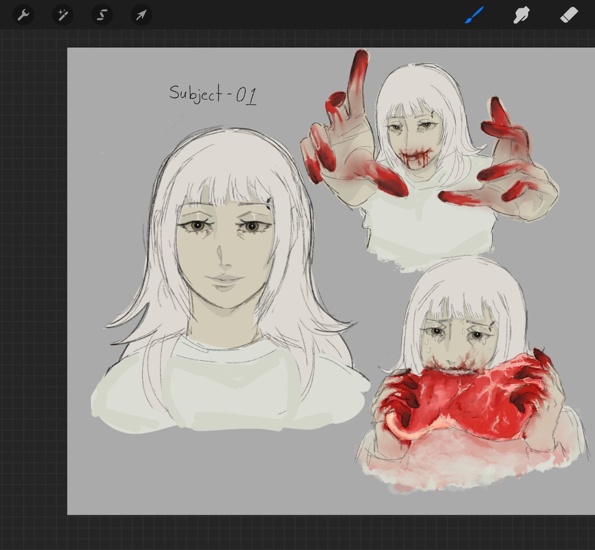 f1V3e5's tweet photo. Just an oc. I don’t have a name for her yet 😞

#ocart #illustration #cannibalsm https://t.co/eNnJ8uzgg3