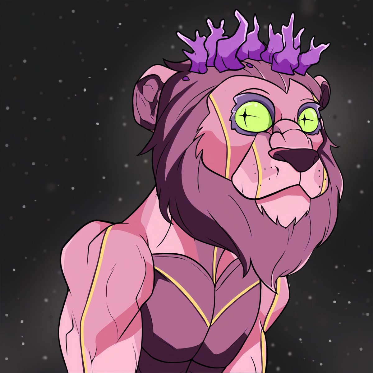 Rare as a star falling in the jungle realm ☄️

Pink power, cosmic mane blazing, eyes holding ancient light.

This one appears once in many mints