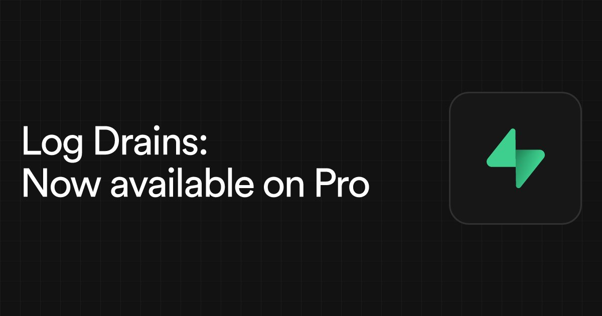 Log Drains are now on Pro

Send your Postgres, Auth, Storage, Edge Functions, and Realtime logs directly to Datadog, Sentry, Grafana Loki, Axiom, S3, or your own endpoint

Full-stack observability, no context switching