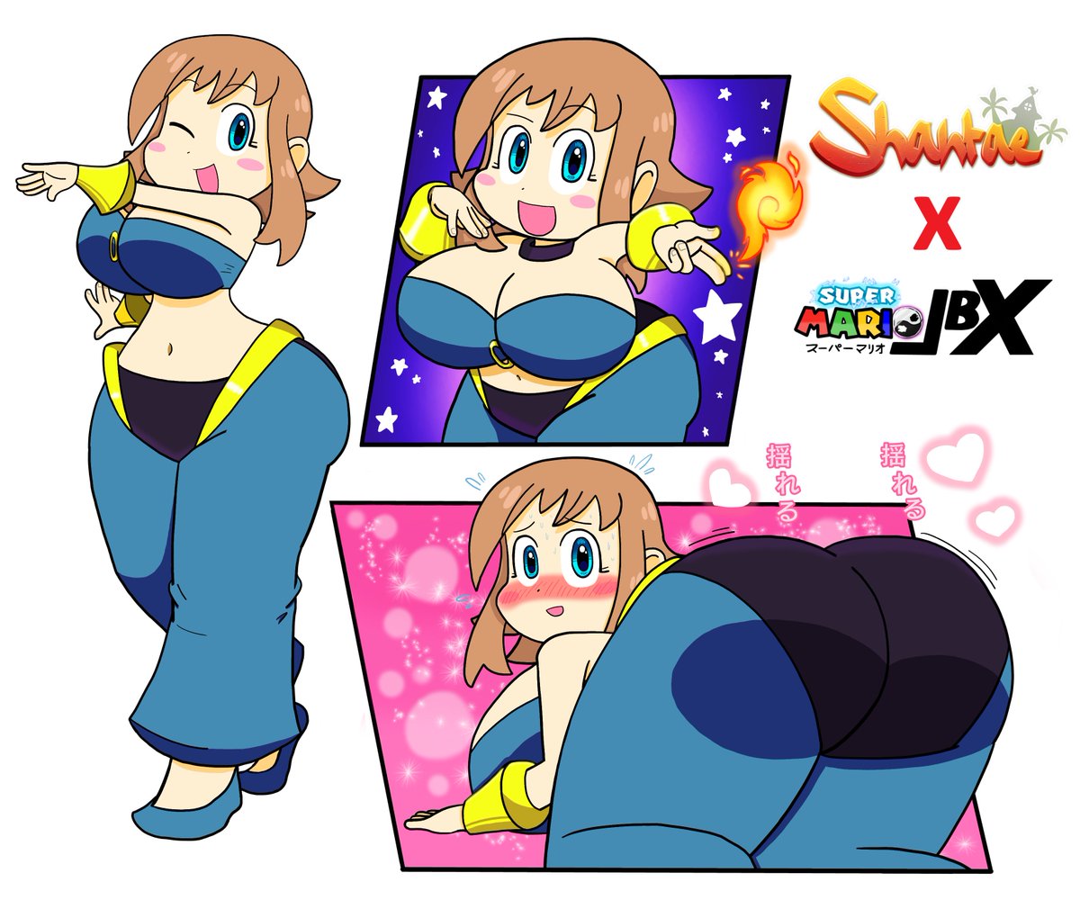 jbx9001's tweet photo. Yikes, I haven't drawn anything all February...!  So here's a drawing of Airashi Miyano in Shantae's outfit!  If you're wondering why it's blue, I held a poll on DA to determine what color I should make it. https://t.co/9rSBbWsOoc