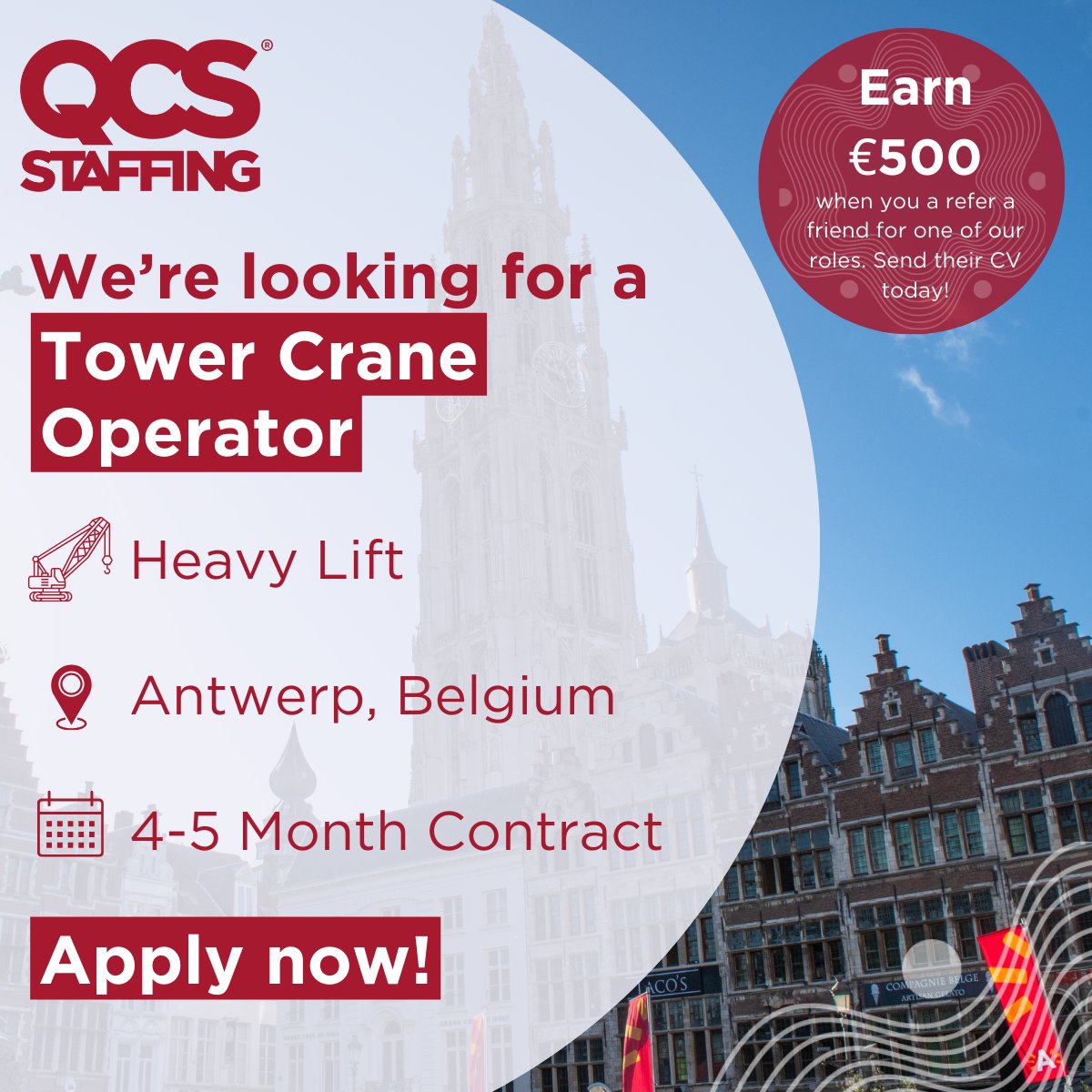 QCSStaffing's tweet photo. QCS Staffing's hot roles this week!🔥

🧪Document Controller - Paris, France -> https://t.co/jT5EWmKCwa

🏗️Tower Crane Operator - Antwerp, Belgium -> https://t.co/3AEaTsYV58

 💻Data Center Design Lead - US, Remote-> https://t.co/VvdUDbi5vT

#HotJobs #CareerMove #ApplyNow https://t.co/owwNXzjaIv