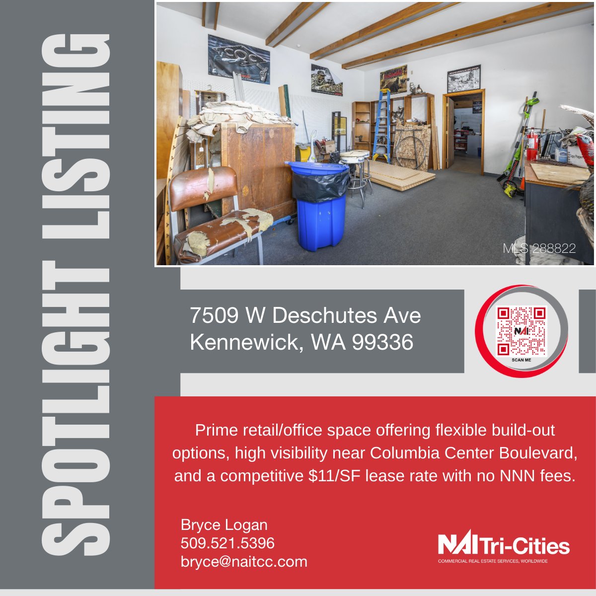 7509 W Deschutes Ave, Kennewick, WA 99336

📞 Contact Bryce Logan at NAI Tri-Cities for more details: ​
📩 bryce@naitcc.com | ☎️ 509-521-5936
 🌐 View Listing: 1l.ink/53LV2LS​

#KennewickWA #RetailSpace #OfficeSpace #TriCitiesWA #CRE #NAITriCities #NAITCC