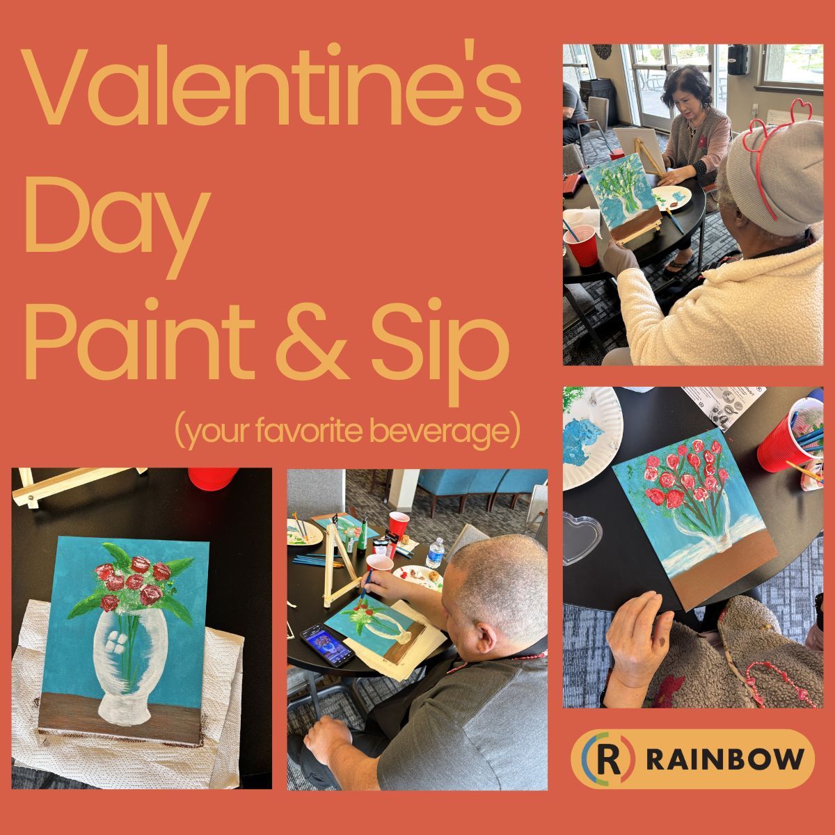 #TBT to Valentine's Day with our residents. Our Valentine’s Day Paint &amp; Sip brought the community together for an afternoon of creativity and laughs. So grateful for moments like these that make our community feel like home. 

#RainbowHousing #wearerainbow #paintandsip