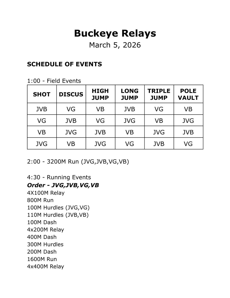 Our Eagle Track Team is headed to Gilmer today to compete in the Buckeye Relays!

Good luck to all of our athletes competing! 

#TakeFlight