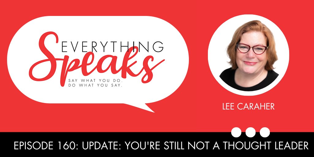 LeeCaraher's tweet image. If you call yourself a thought leader, you probably aren’t one. Authority isn’t claimed. It’s conferred by those with nothing to gain by giving it to you. Learn more on this episode of the Everything Speaks podcast: bit.ly/46C9zxj #thoughtleadership