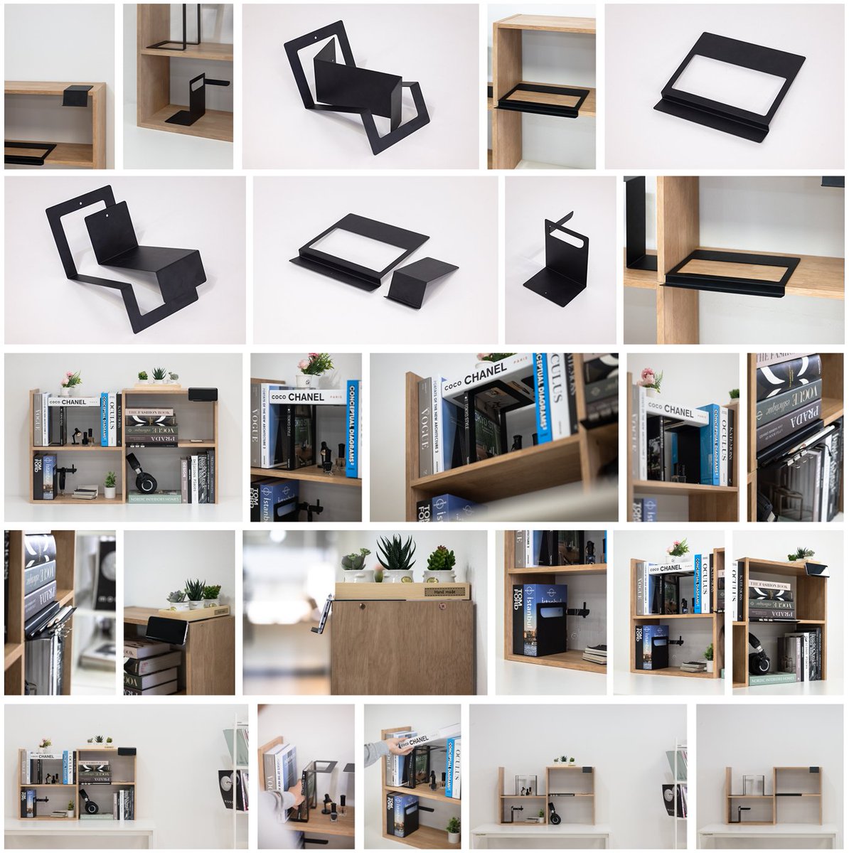 그래픽 주력 인간이지만 제품디자인도 했답니다

선택한 재료를 최대한 효율적으로 사용/가공하고 실제 제품 상세페이지 이미지 제작/네이버스토어 업로드까지가 과제인 수업이었어요!

책꽂이에서 책과 윗칸 사이에 남는 공간 / 앞뒤로 남는 공간을 활용할 수 없을까에서 시작했던 아이디어~