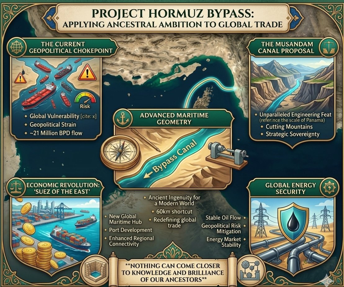 The $100 Billion Shortcut: Bypassing the World’s Most Dangerous Chokepoint? 🌍⚓

​Approximately 20-30% of the world’s total oil consumption passes through a single point: The Strait of Hormuz. It is only 21 miles wide at its narrowest point.
#IranWar #IranIsraelWar #