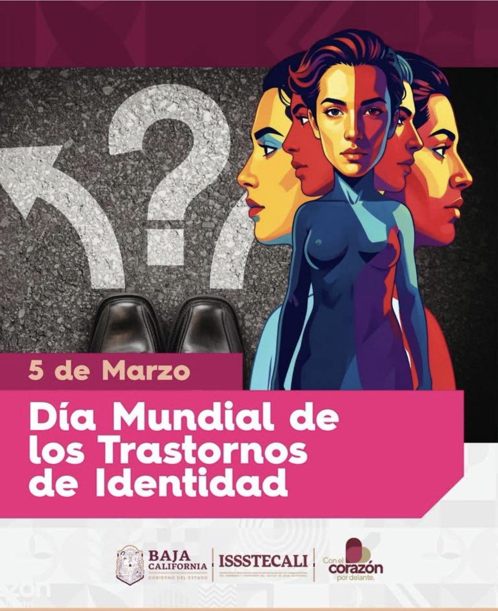 ¡Visibilidad y apoyo! 
Hoy es el Día Mundial de los Trastornos de Identidad. ¡Promovamos la inclusión!

#TrastornosDeIdentidad #Apoyo #Inclusión #Issstecali