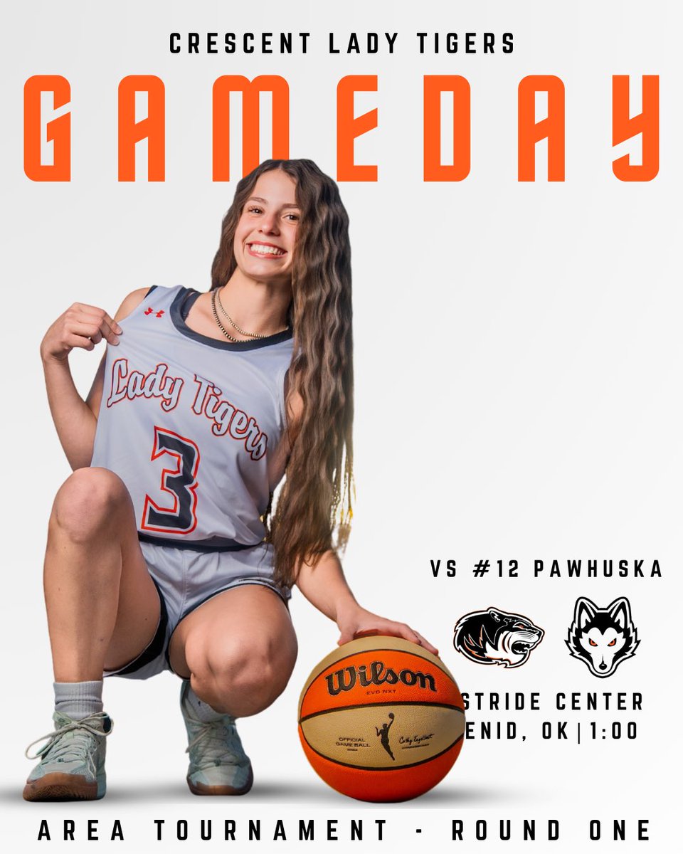 CrescentGBB's tweet photo. It’s GAMEDAY!

Area Tournament - Round One 

🆚 #12 Pawhuska 
📍 Stride Center - Enid, OK
⏰ 1:00 PM

#energy #attitude #toughness https://t.co/Xmpw4Fuus1