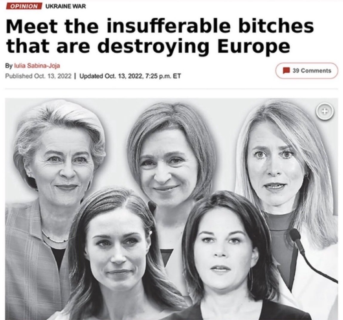 <a href="/sahouraxo/">sarah</a> Stupid leftist Montero does not speak for Spain, nor Europe nor anyone else. 

Leftist feminists have half way destroyed the West. That's why the EU is a disaster. Women know nothing about war &amp; peace. Women cannot protect me, nor the West nor freedom. The last thing the West