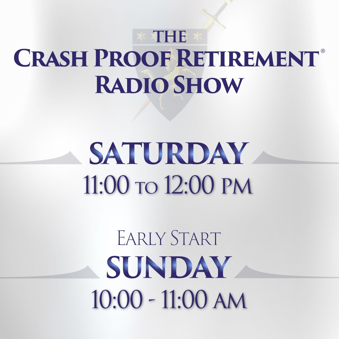 CrashProofShow's tweet photo. 🚨 Early Start Alert! 🚨
This week, the Crash Proof Retirement® Radio Show begins at 10AM — only on WPHT.
Set your reminders now ⏰ and catch the full conversation because it's one you won't want to miss. https://t.co/iNQATZHCoU