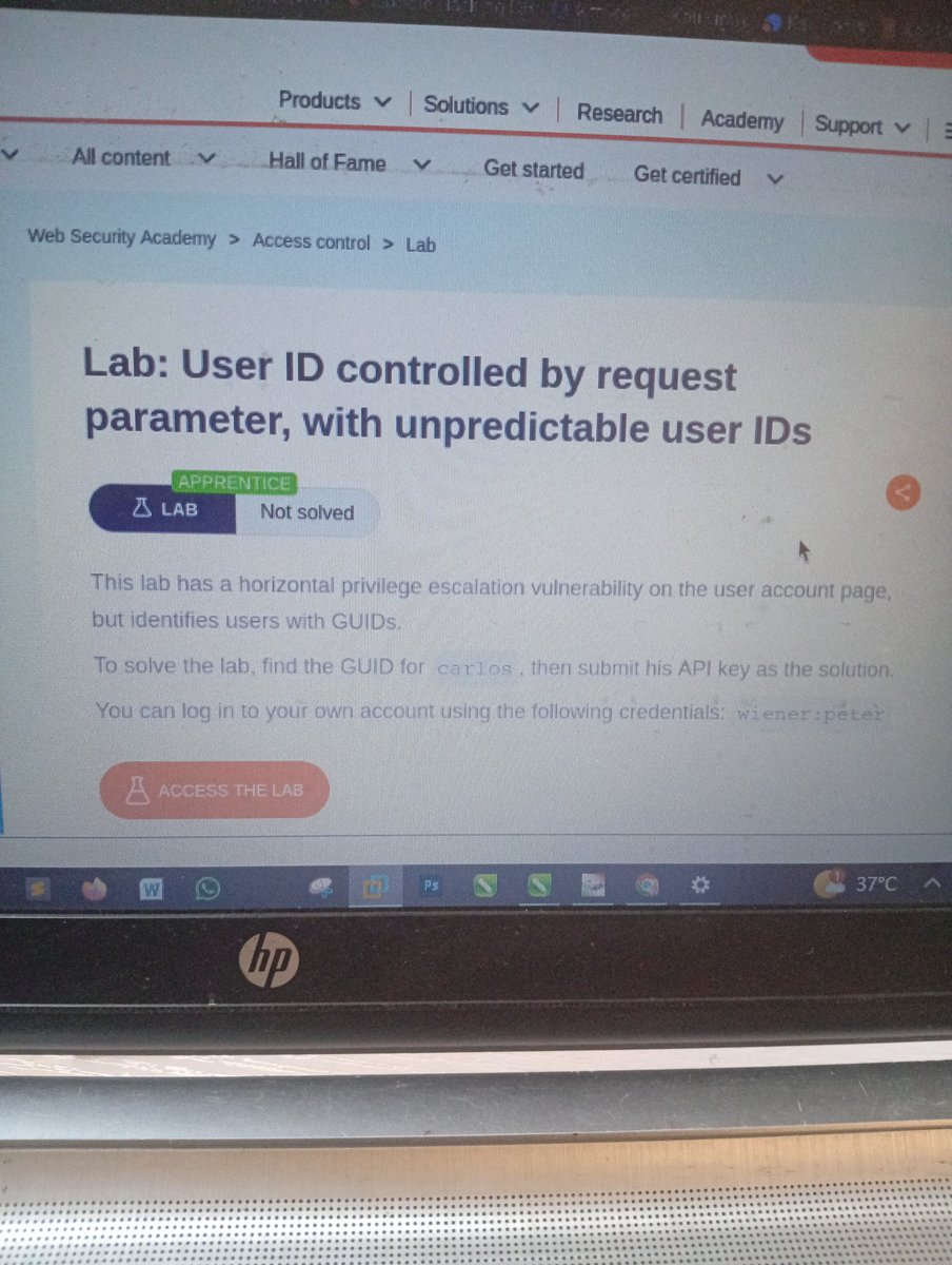 gbenro_rotimi's tweet photo. Day 14/100 - Learning Web Application Security.
Today I solved this lab on portswigger academy.
Lab: User ID controlled by request parameter, with unpredictable user IDs.
We move 🎉
#100DaysOfCyberSecurity
#WebApplicationSecurity
@ireteeh @ce3nerd @WebSecAcademy https://t.co/DceiV0TmDc