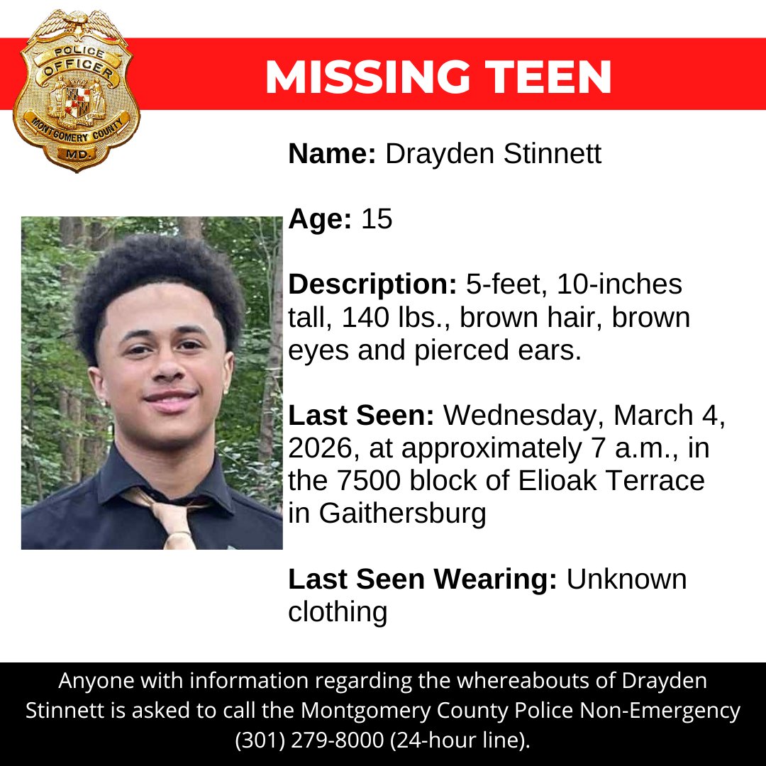 Montgomery County Department of Police tweet media