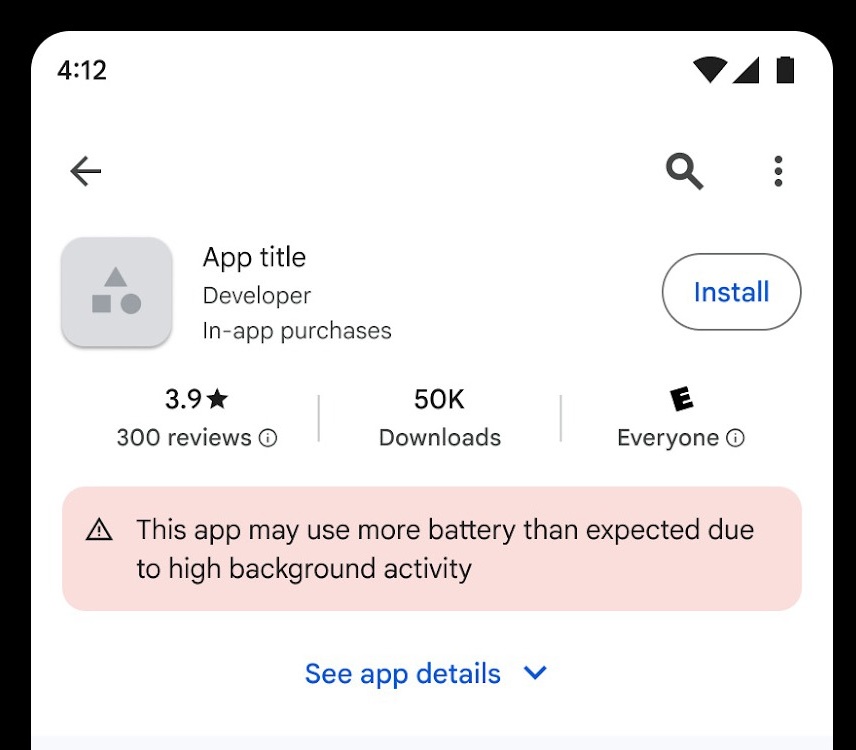 SaudiAndroid's tweet image. بدأت قوقل تضع تنبيه في قوقل بلاي على التطبيقات اللي تتسبب في إستهلاك عالي للبطارية.🪫⛔

#GooglePlay