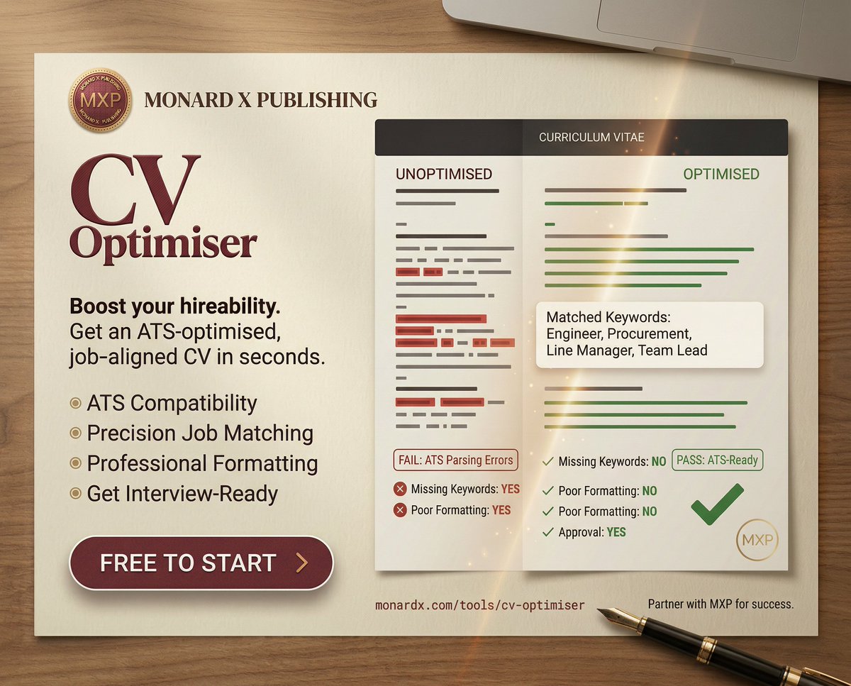 monardxtools's tweet photo. Your CV gets trashed in 7 seconds (over 75% rejected). Recruiters don't read — they scan.
Upload yours → get an ATS-optimised version in a few minutes. Free to try → https://t.co/gxEMX8HWE1
#JobSearch #CVTips #JobHunt #jobseekers #ResumeTips https://t.co/fo5sZnJD24
