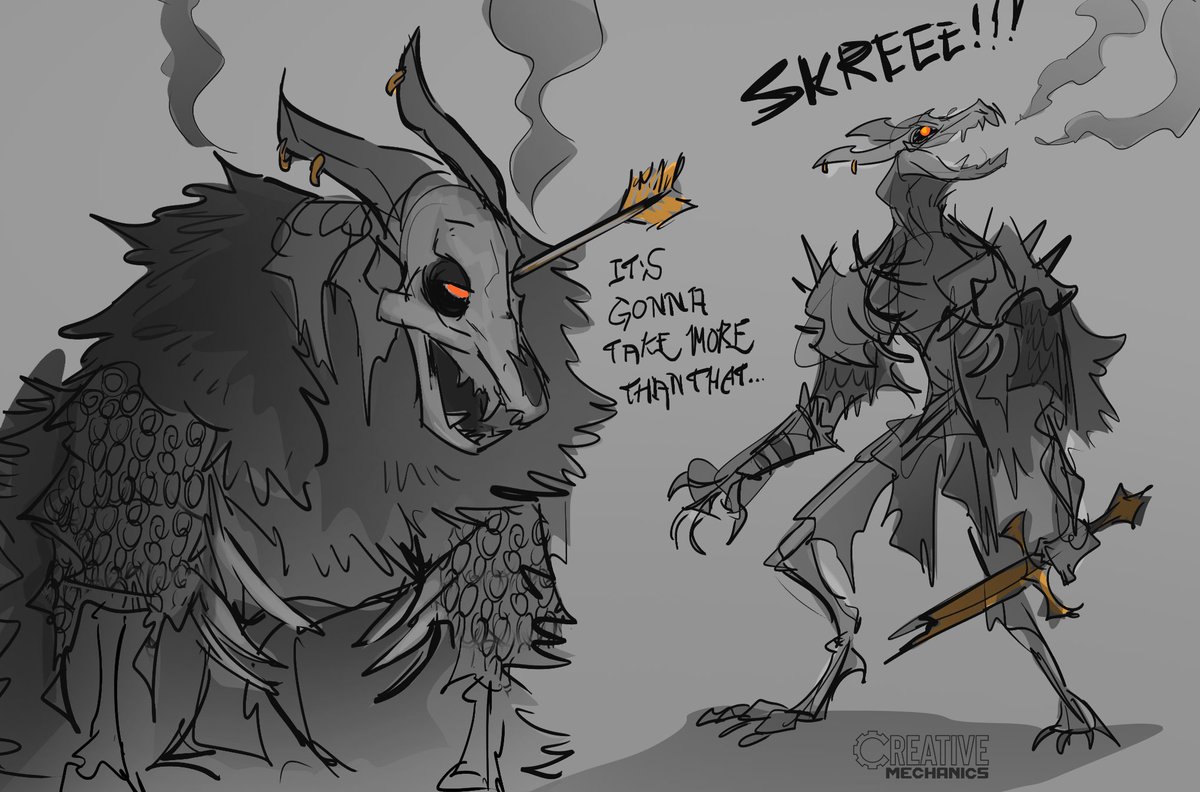 creativemechncs's tweet image. Ed'Gar is back for more

Time to start thinking of lore for this gremlin!

#characterdesign #skeleton #dungeon