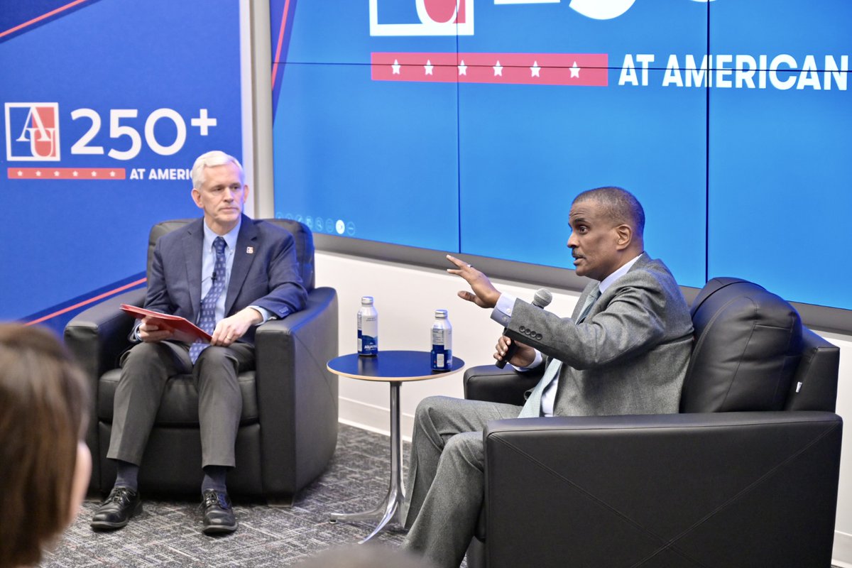 AU_SOC's tweet photo. It was great to hear alum and senior columnist with The Athletic David Aldridge about his groundbreaking career as a sports journalist the Eagle to ESPN, the Washington Post, and even a sideline reporter in NBA2K!  
Read more: https://t.co/3nQZfP6Qai https://t.co/Sh6DCluZFY
