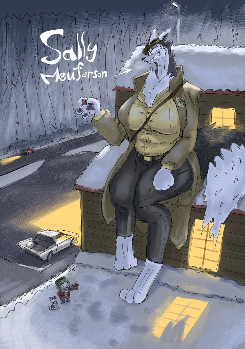 a new kind of oc, her name is "Sally Meufensan" and she is a husky dog breed)