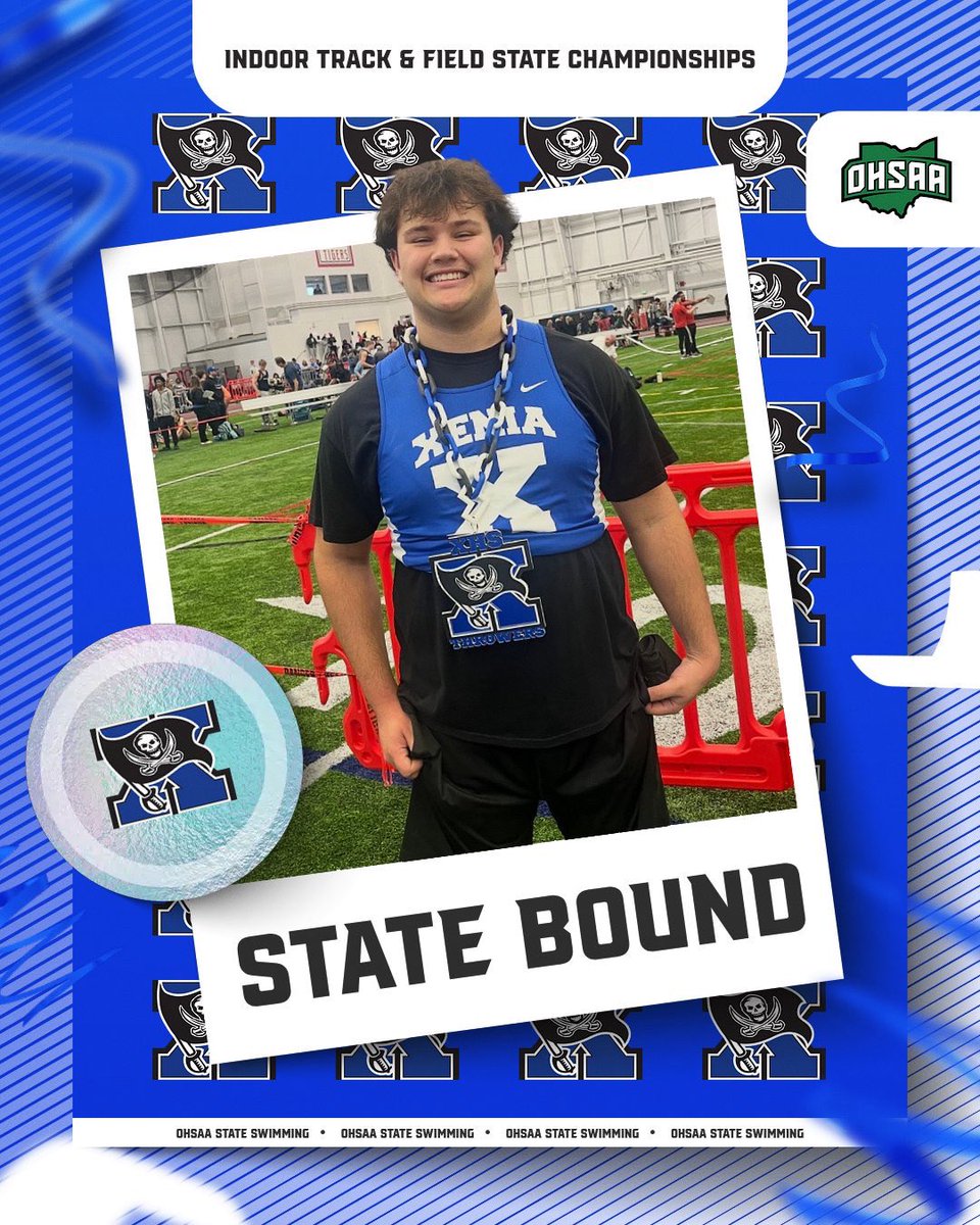 XeniaAthletics's tweet photo. “STATE BOUND”

Good luck to sophomore Max Greene tomorrow at the State Indoor track meet!  Max will throw the shot at 9am! https://t.co/rVl6xI8too