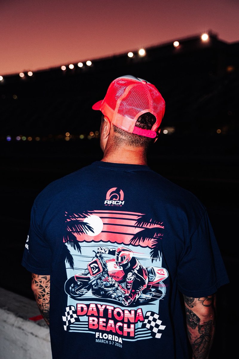 archmotoracing's tweet photo. All dressed up for the weekend. 🙂‍↕️

Exclusive merch available in person only @DAYTONA https://t.co/Q5hzH8w9hr