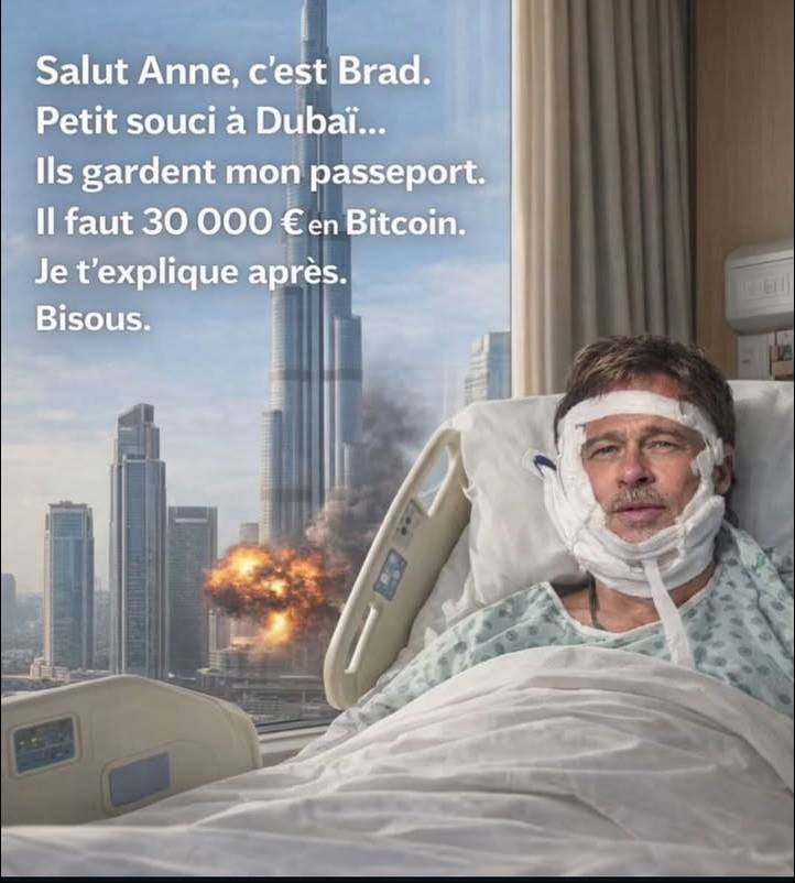 Et moi , Brad  c'est mon Bro dont je gère les 
#Bitcoin 
L'adresse en question :
bc1qr5vgkg8qs6rnc32r95zw0txfjvnk59egmakmua
Merci pour lui  🙏🤕😘