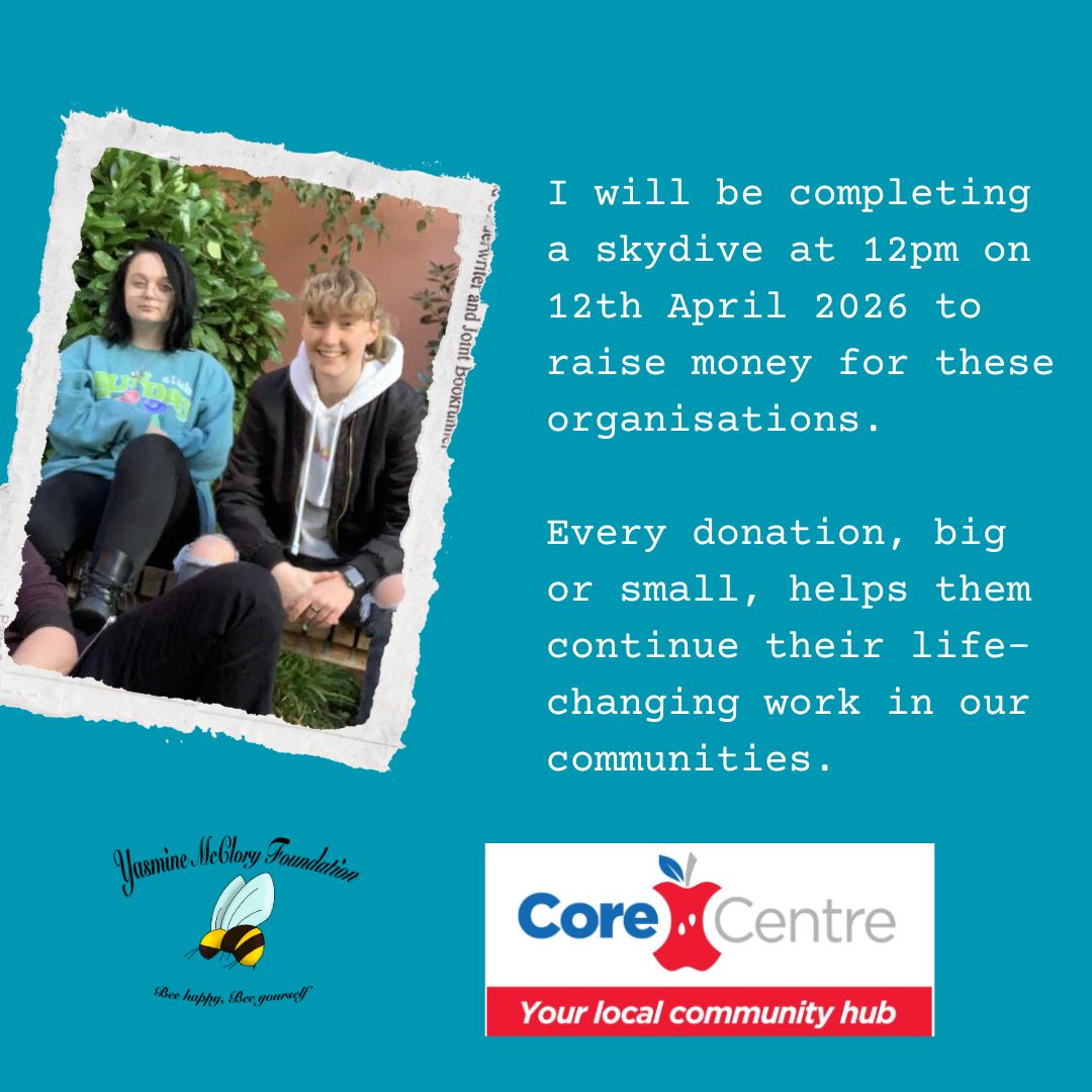 The amazing Aimee Kimpton will be completing a skydive on the 12th April for our foundation and The CORE Centre   💞🎉
Please share and donate if you can to help her reach her £500 target 👉gvwhl.com/OBUWK