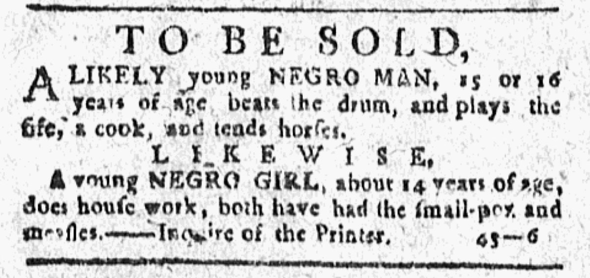 TradeCardCarl's tweet photo. Newspapers published during the era of the American Revolution contributed to the perpetuation of slavery.

Adverts 250 Project: Slavery Advertisements Published 250 Years Ago Today on June 6, 1776
@SlaveAdverts250 #Adverts250

View them here: https://t.co/wFhutgLZXc https://t.co/rbDwHBjD6R