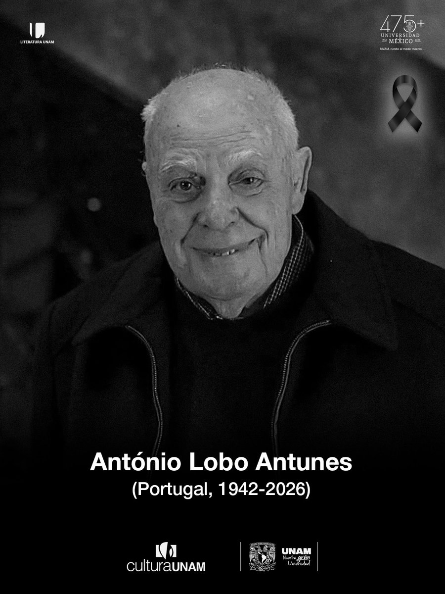Hoy despedimos al gran António Lobo Antunes (1942-2026).🕊️ 

Deja una vasta obra de más de 30 novelas donde diseccionó la locura, el trauma bélico y el declive del imperio portugués, rompiendo siempre con las estructuras narrativas convencionales. 📚

#AntónioLoboAntunes