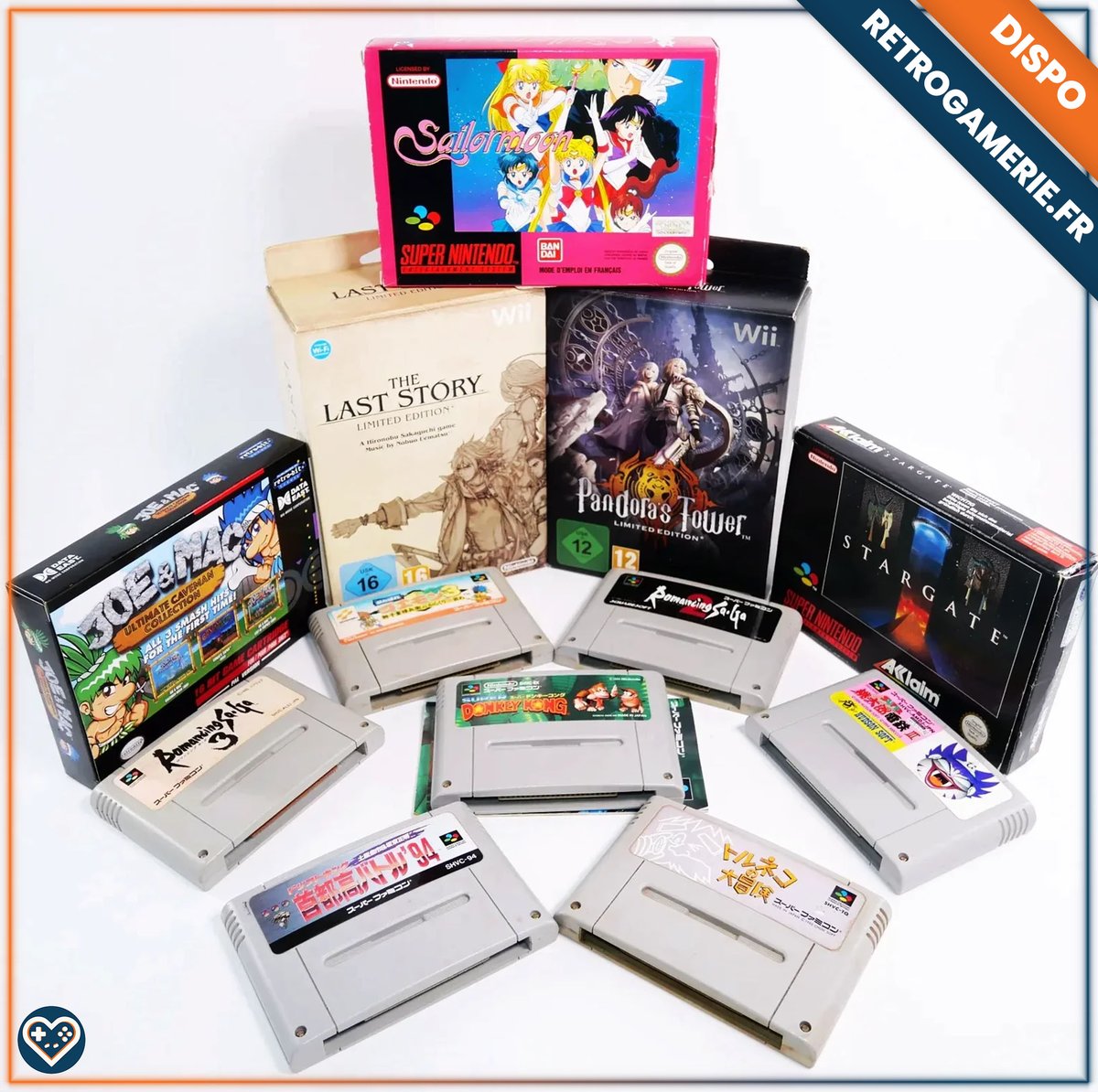 Retrogamerie's tweet image. 🆕 Nouvel arrivage #retrogaming !

#Wii (en Edition Limitée)
- The Last Story
- Pandora's Tower

#SuperNintendo
- Sailor Moon
- Stargate
- Joe &amp;amp; Mac : Ultimate Caveman Collection

#SuperFamicom
- Super Donkey Kong
- Ganbare Goemon 3
- Super Momotarou Dentetsu III
- Drift King