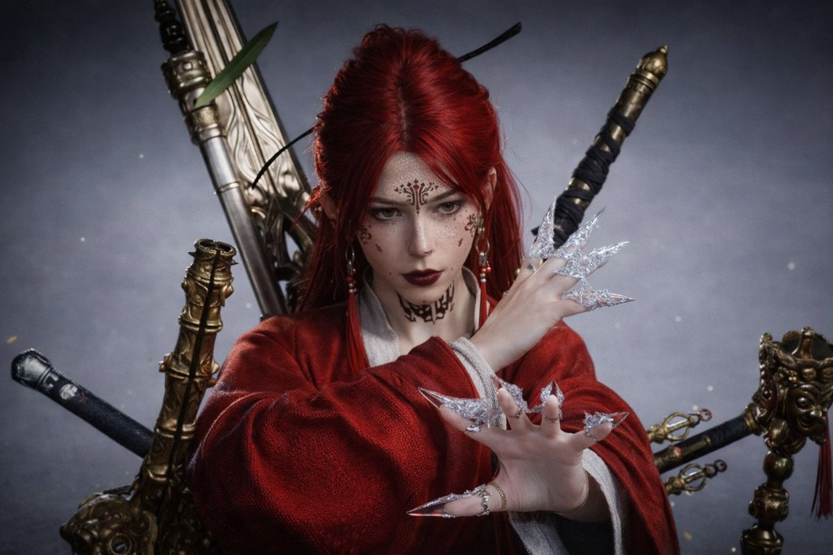 HSMoeWint's tweet photo. Crimson Bae from @WhereWindsMeet_ 

#WhereWindsMeet https://t.co/wVjzExjHZj
